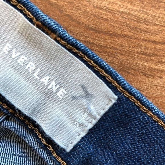 EVERLANE 90s High Waist Dark Wash Stretch Denim Ankle Cropped Skinny Jeans 25 - Picture 11 of 13